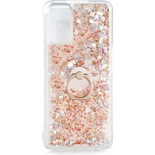 ZORE Oppo A52 Kılıf Zore Milce Simli Pullu Yüzüklü Kılıf