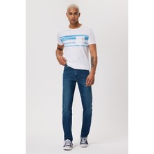 Lee Cooper Jagger Erkek Slım Straıght Dar Kesim Normal Bel Düz Paça Jean Pantolon Mavi
