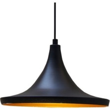 Mylights  Siyah  Içi Altın Metal Sarkıt Avize 36 cm