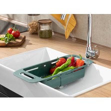 English Home Trendy Plastik Ayarlanabilir Lavabo Süzgeci Süzgeç 48X19X8 cm Yeşil
