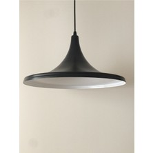 Mylights  Metal Siyah Içi Beyaz  Vinatge Msarkıt Avize 36 cm  En