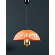 Mylights  Cocuk Odası Genc Odası Mutfak Yatak Odaso Cafe Bar Turuncu Metal Sarkıt 20CM