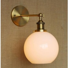 Mylights  Rustik Vintage Eskitme Opal Camlı Aplik Duvar Lambası Okuma Lambası