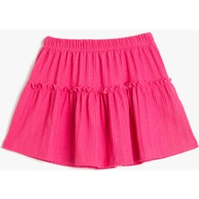 Koton Mini Etek Katlı Beli Lastikli