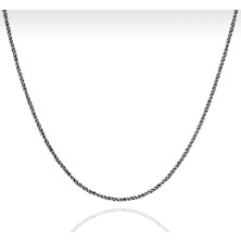 Bigakan Ince Burma Gümüş Zincir Oksitli Gümüş Kolye