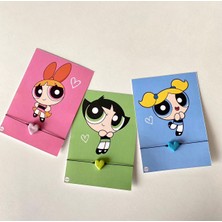 Swords Concept Üçlü Murano Kalp Arkadaşlık Bilekliği Power Puff Girl