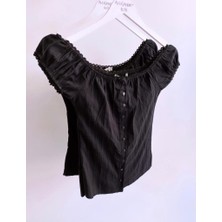 Aleksandrit Butik Vintage Girl Black Büstiyer