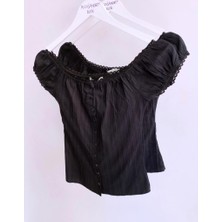 Aleksandrit Butik Vintage Girl Black Büstiyer