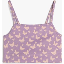Koton Crop Üst Kelebek Desenli Ince Askılı