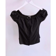 Aleksandrit Butik Vintage Girl Black Büstiyer