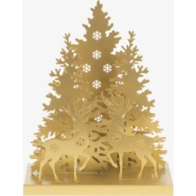 Rarart Concept Gold Çam Ağacı Metal Dekor - Şık Masaüstü Dekorasyon - Christmas Sparkle