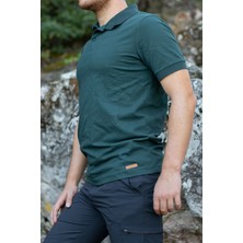 Huğlu Outdoor Polo Yaka Petrol Yeşil  T-Shirt