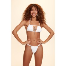 No Gossip Coachella Fonksiyonel Straplez Bikini Tek Üst Beyaz 229107