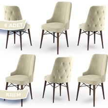 Canisa Concept Araz Serisi  Babyface Ithal Kumaş Sandalye Ceviz Gürgen Ayaklı 6 Adet Sandalye