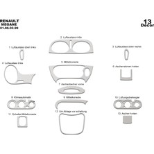 meriç cockpit design Meriç® Renault Megane Ön Torpido Kaplama Maun 13 Parça 1996-1999