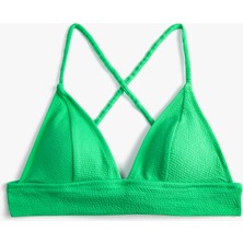Koton Bikini Üstü Bralet Çapraz Askılı Kaplı Dokulu