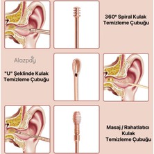 Alazpay 430 Paslanmaz Çelik 6 Parça Balmumu Toplayıcı Temizleyici Kulak Bakım Seti