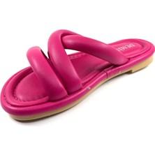 New Optimal Zerrano Çarpraz Terlik - Fuşya - 36