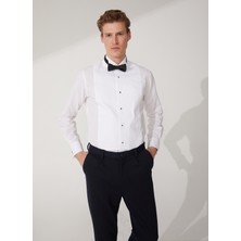 Fabrika Slim Fit Ata Yaka Düz Beyaz Erkek Gömlek HANAKO ATA