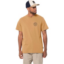 Jack Wolfskin Bisiklet Yaka Bej Erkek T-Shirt 1809001_3084 Campfıre T M