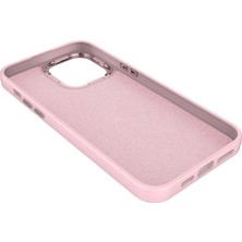 Good Case Apple iPhone 14 Için Metal Çerçeve ve Buton Tasarımlı Luna Silikon Kılıf Koyu Pembe