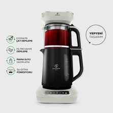Karaca Çaysever Robotea Pro 4in1 Konuşan Otomatik Su Isıtıcı Çay ve Filtre Kahve Makinesi Starlight