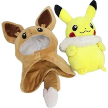 Pokemon Hakiki Pokémon Çapraz Giyinme 30 cm Pikachu Eevee Ayrılabilir Pelerin Pikachu Peluş Oyuncak Giyinmek (Yurt Dışından)