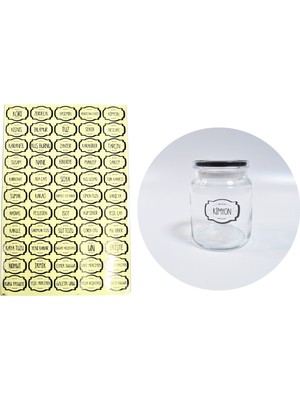 Afili Home 55 Parça Şeffaf Baharat Etiketi, Kavanoz Etiketi, Erzak Etiket, Suya Dayanıklı Kavanoz Baharatlık Etiketi 55'li, Baharat Sticker