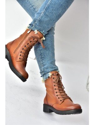 Fox Shoes Taba Hakiki Deri Günlük Kadın Postal Bot N555400103