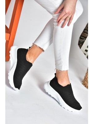Fox Shoes P239503304 Siyah/beyaz Triko Kumaş Kadın Spor Ayakkabı Sneakers