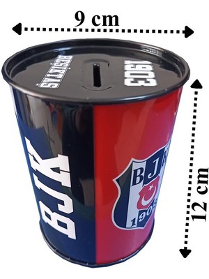 Artlantis Beşiktaş Metal Kumbara Orta Boy Orjinal Lisanslı 1 Adet Bjk Kumbara Taraftar Kumbara Kara Kartal 12X9 cm