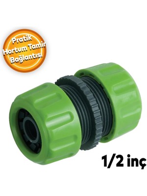 Badem10 Lüks Hortum Bağlantı Ekleme Aparatı Eki Bahçe Sulama Patlak Kesik Yırtık Tamir Adaptörü1/2"