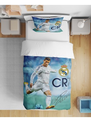 Erays Home Erayshome Ronaldo 3D Çarşafsız Tek Kişilik Nevresim Takımı