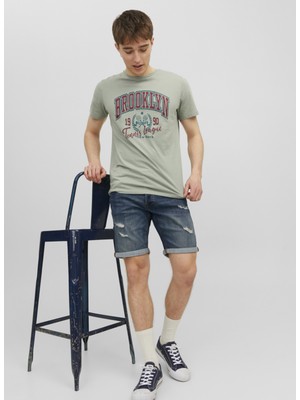 Jack & Jones Slim Fit Mavi Erkek Denim Şort 12224972_JJIRICK Jjorıgınal Shorts