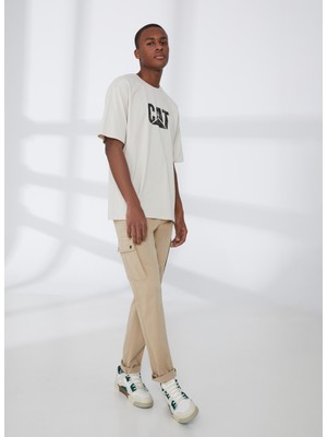 Caterpillar Normal Bel Düz Paça Standart Bej Erkek Kargo Pantolon E-Hola