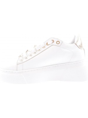 DGN ES862-23Y Kadın Kalın Taban Aksesuarli Sneakers Ayakkabı BEYAZ