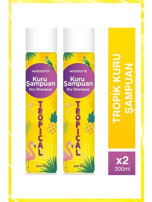 Watsons Tropik Kokulu Kuru Şampuan İkili Set 200 ml x 2 – Normal Saçlar İçin Arındırıcı ve Ferahlatıcı Etki