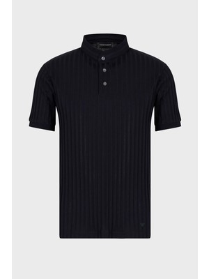 Emporio Armani % 100 Pamuk Regular Fit Triko Düğmeli Polo T Shirt Erkek Polo T Shirt 3R1F71 1jgyz 09J2