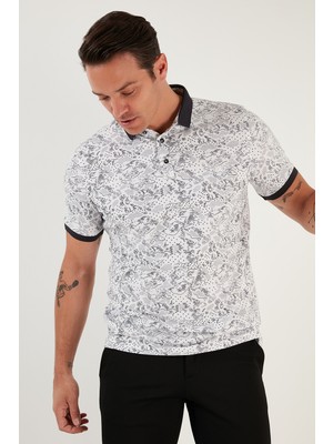 Buratti Desenli Pamuklu Slim Fit Polo T Shirt Erkek Polo T Shirt 646B3540
