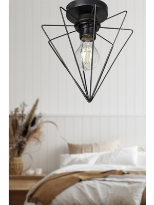 Begüsa Grand Tekli Siyah Tavan Montaj Avize