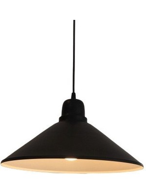 Mylights  Retro  Metal Sarkıt Avize 37 cm  Siyah  Içi Beyaz