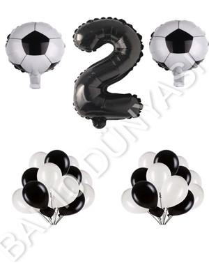Bal10 Dünyası Futbol Topu Rakam Balon Seti Yaş 2