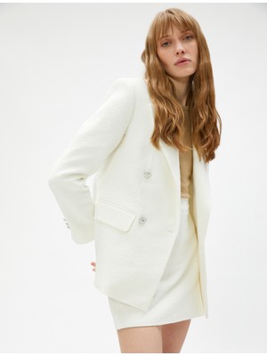 Koton Tüvit Blazer Ceket Kruvaze Düğmeli