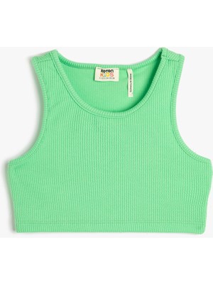 Koton Crop Spor Üst Ribanalı Yuvarlak Yaka