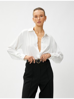 Koton Uzun Kollu Gömlek Düğmeli