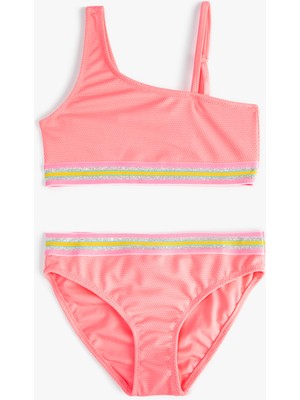 Koton Bikini Takımı Fırfırlı Tek Omuz Ince Askılı