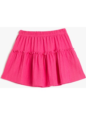 Koton Mini Etek Katlı Beli Lastikli