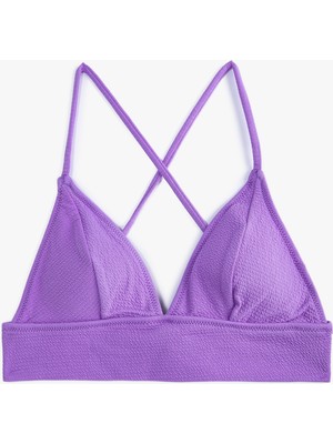 Koton Bikini Üstü Bralet Çapraz Askılı Kaplı Dokulu