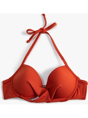 Koton Bikini Üstü Push Up Boyundan Bağlamalı Çapraz Detaylı