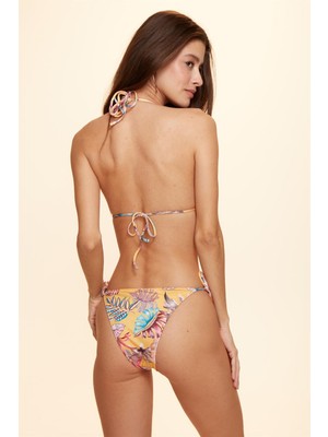 No Gossip Marine Ipli Bikini Tek Alt Yaprak Desenli 229203-D